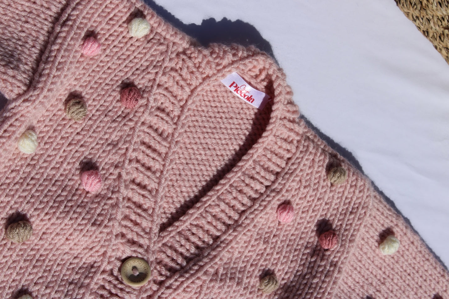 Pink Dotty knit cardigan PRE ORDER & PERSONALISATION