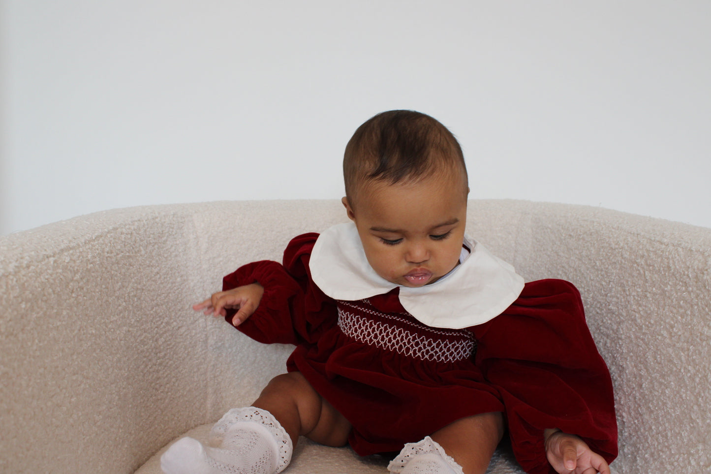 Hand Smocked Christmas Romper