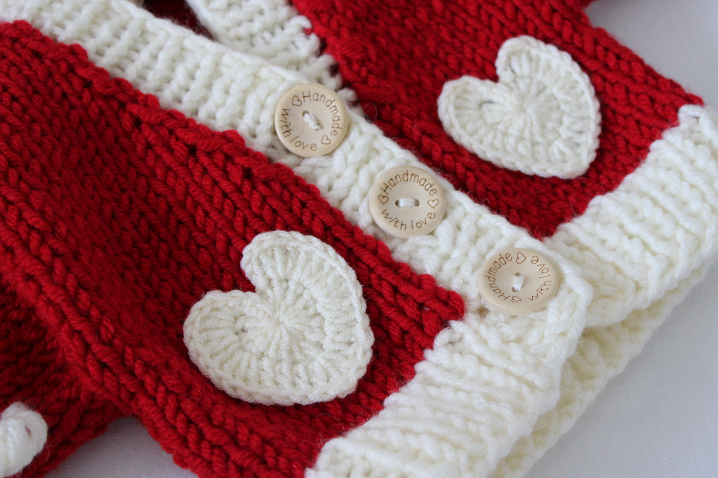 Red Heart knitted cardigan