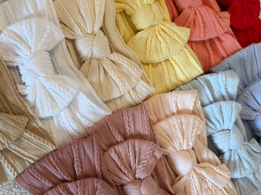 Cable Knit Bow Headbands