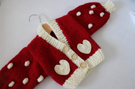 Red Heart knitted cardigan