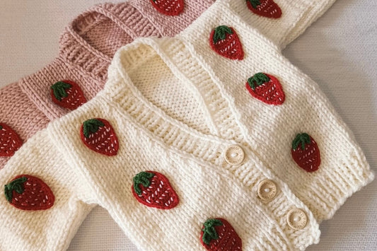 Strawberry Hand Knitted Cardigan