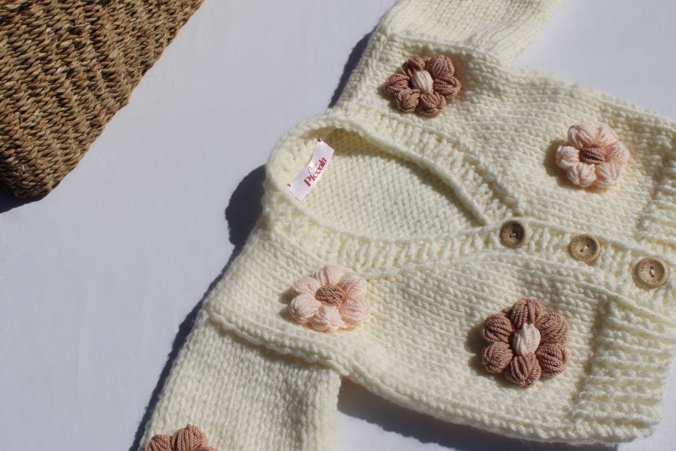 Cream flower knit cardigan PRE ORDER & PERSONALISATION