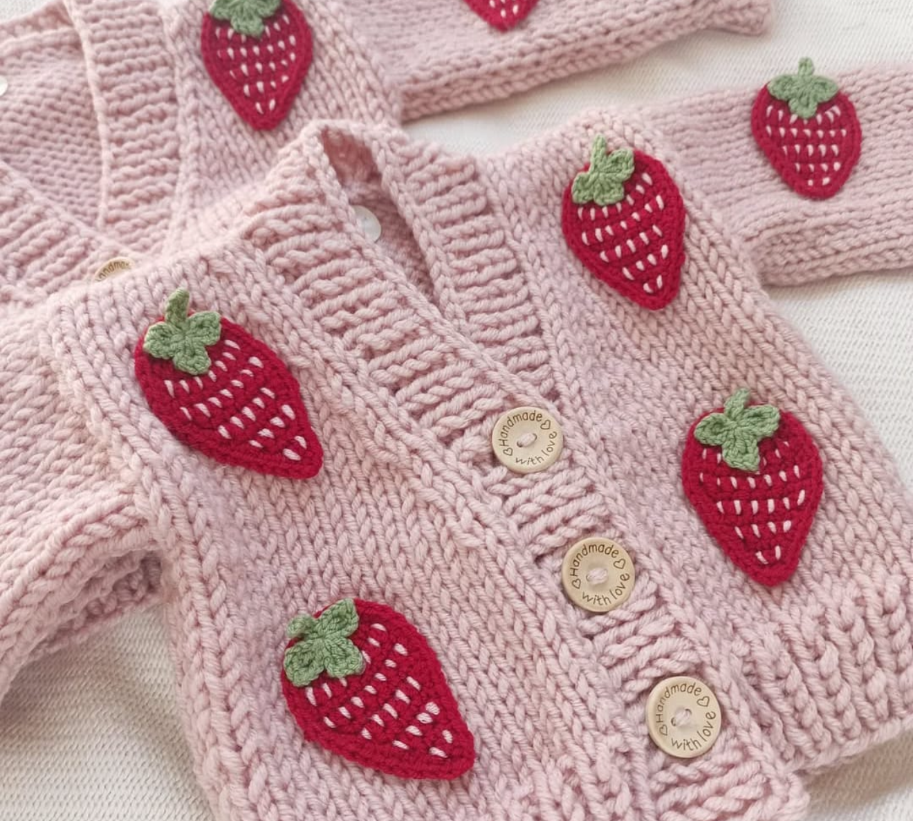 Strawberry Hand Knitted Cardigan