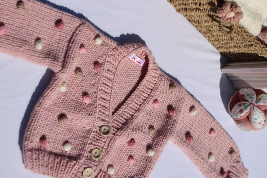 Pink Dotty knit cardigan PRE ORDER & PERSONALISATION