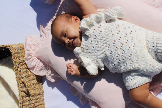 Cream knit romper PRE ORDER