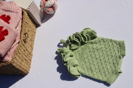 Green knit romper PRE ORDER